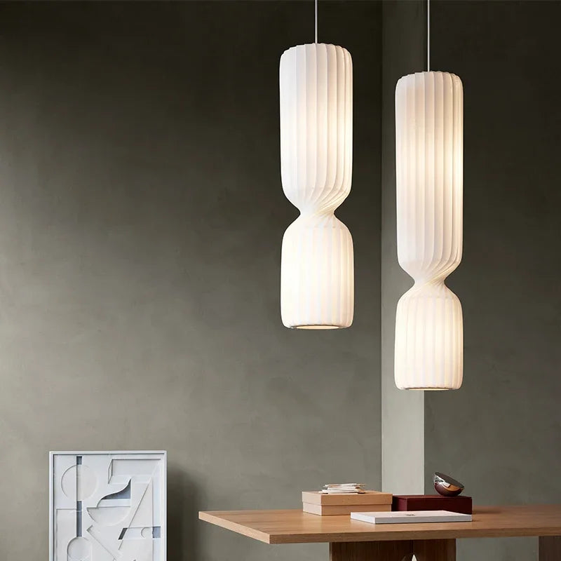 Suspension en soie de forme cylindrique de concepteur danois pour salon Duplex Villa Loft escalier décor éclairage - vue 5 sur 12