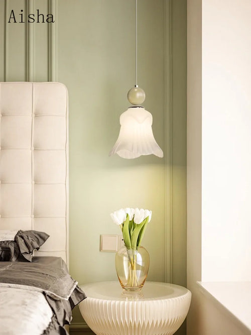 Minimalist romantic glass pendant light with eye protection decorative - vue 3 sur 10
