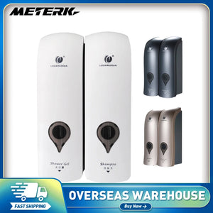 double head manual soap dispenser no drilling for bathroom