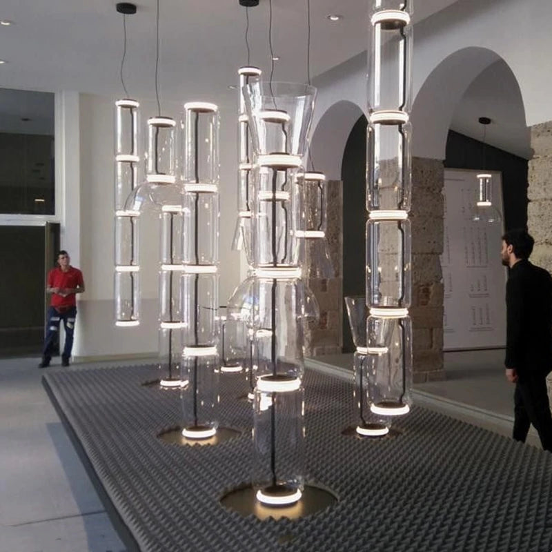 Lampe suspension moderne italie design LED transparent - vue 5 sur 19