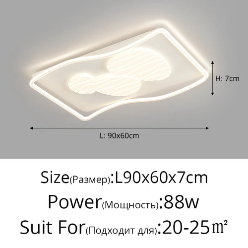 plafonnier moderne rectangulaire pour éclairage intérieur et extérieur