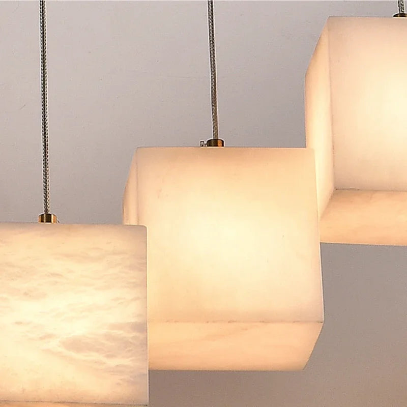lustre en marbre espagnol style chinois minimaliste pour espace luxe - vue 6 sur 15