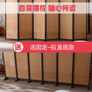 Chinese style bamboo screen partition wall, folding movable baffle in living room, blocking modern minimalist office