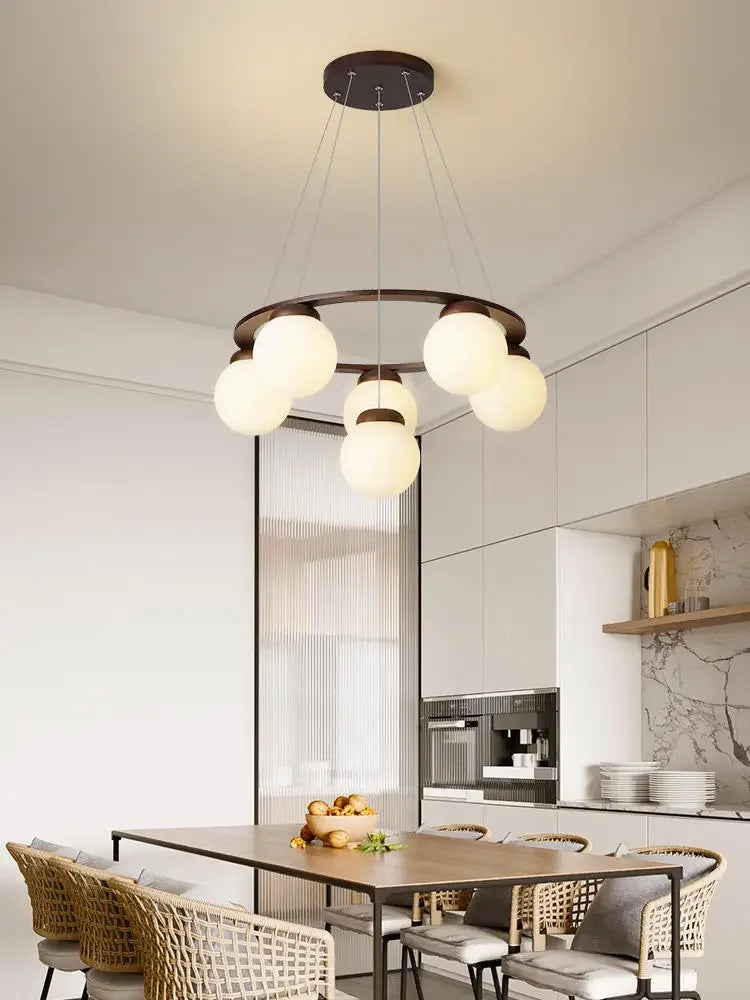 lustre en bois design pour décoration contemporaine maison - vue 6 sur 14