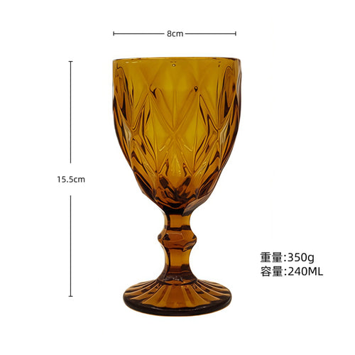 Verre à vin rétro en relief verre épais
