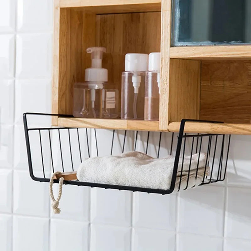 panier de rangement suspendu en métal pour espace de travail et rangement - vue 5 sur 18