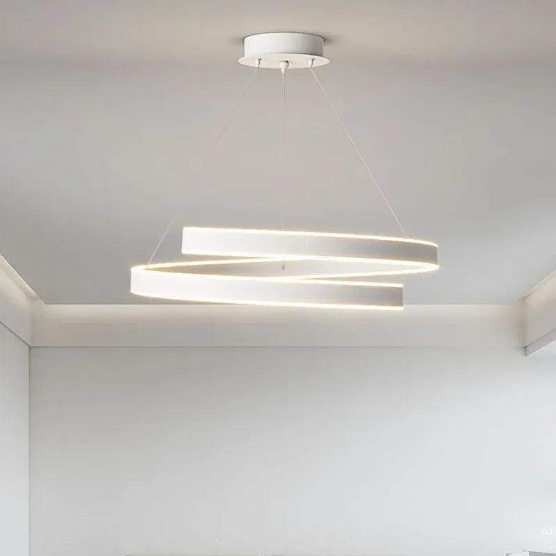 lustre moderne en spirale à LED pour décoration intérieure - vue 6 sur 24
