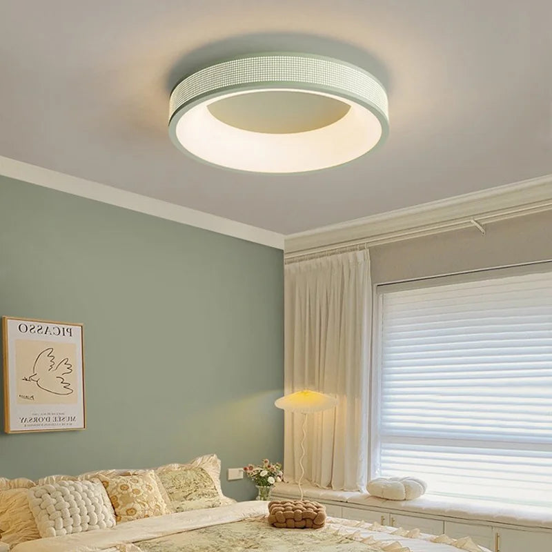 qiyimei plafonnier led style cercle carré décoratif - vue 7 sur 22