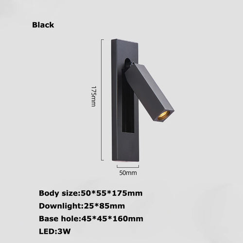 applique murale led rotative avec interrupteur pour lecture - vue 10 sur 21