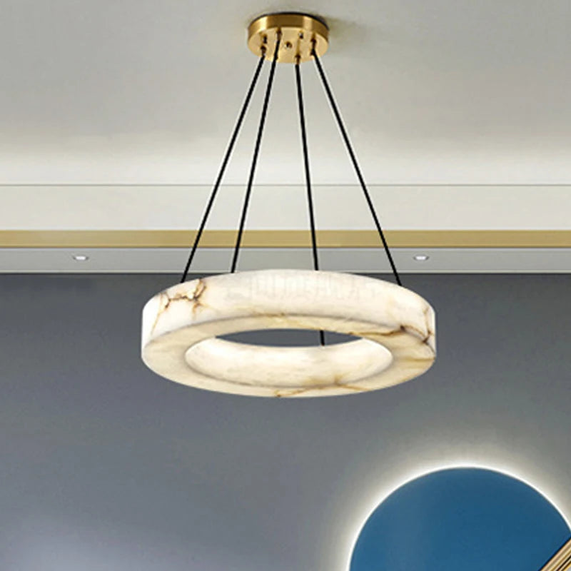 lustre en marbre naturel espagnol pour hôtel luxueux - vue 3 sur 8
