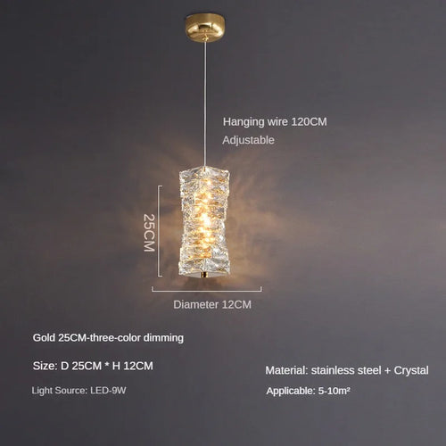 lustre moderne léger en cristal pour intérieurs élégants et contemporains - vue 9 sur 9
