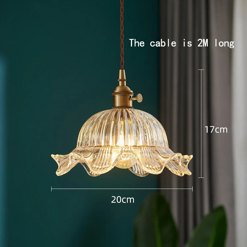 Lustre japonais en verre de laiton - vue 12 sur 23