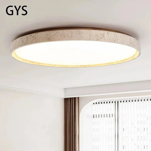 Led plafonnier pierre Downlight monté en Surface rétro luminaires noyer bûche bois couleur chambre salon grande lumière - vue 2 sur 13