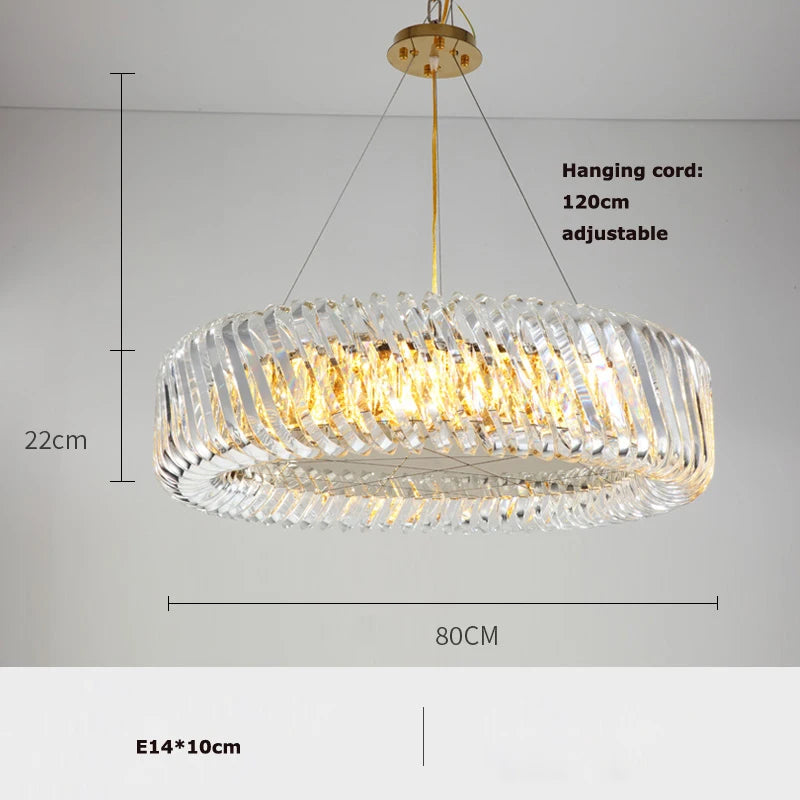 lustre à led en verre cristal art déco intensité variable nouvelle tendance - vue 8 sur 17