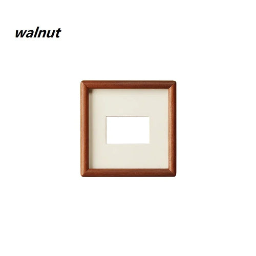 Solid Wood Round Corner Picture Frame, Walnut and Golden Sandalwood, Minimalist Design, Tabletop, Home Decor - vue 18 sur 17