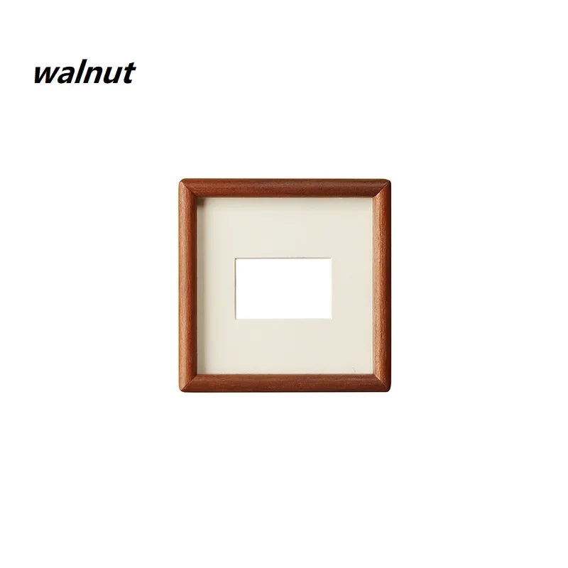 Solid Wood Round Corner Picture Frame, Walnut and Golden Sandalwood, Minimalist Design, Tabletop, Home Decor - vue 17 sur 17
