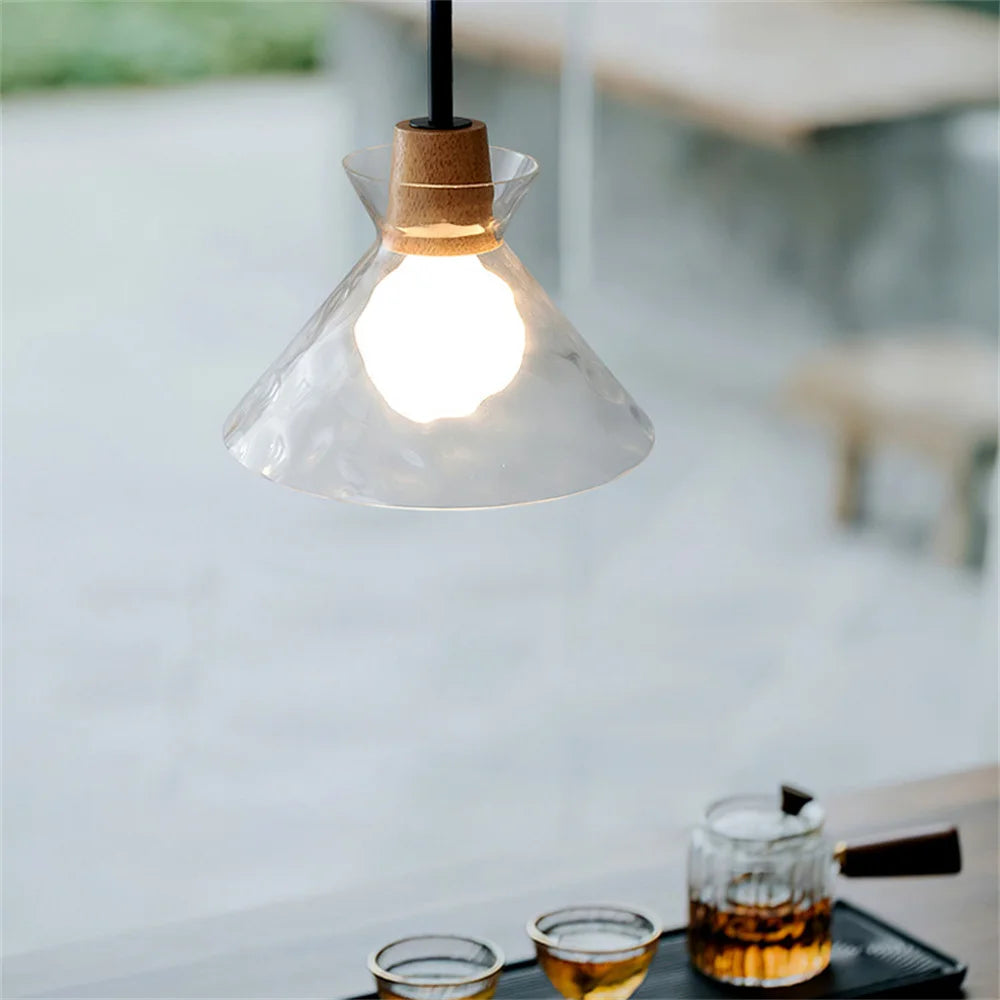suspension LED en verre design nordique moderne décorative - vue 7 sur 9