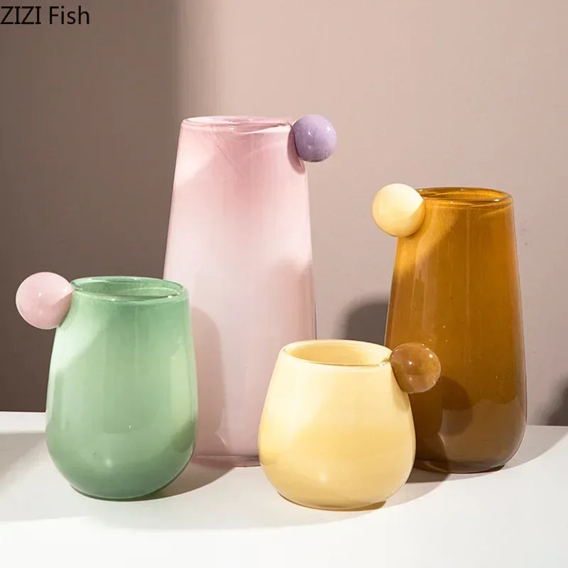 vase en verre bonbon pour décoration florale esthétique - vue 2 sur 10