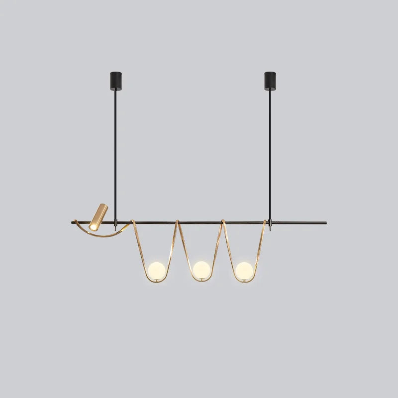 lustre moderne à led design nordique en verre lumineux - vue 2 sur 7
