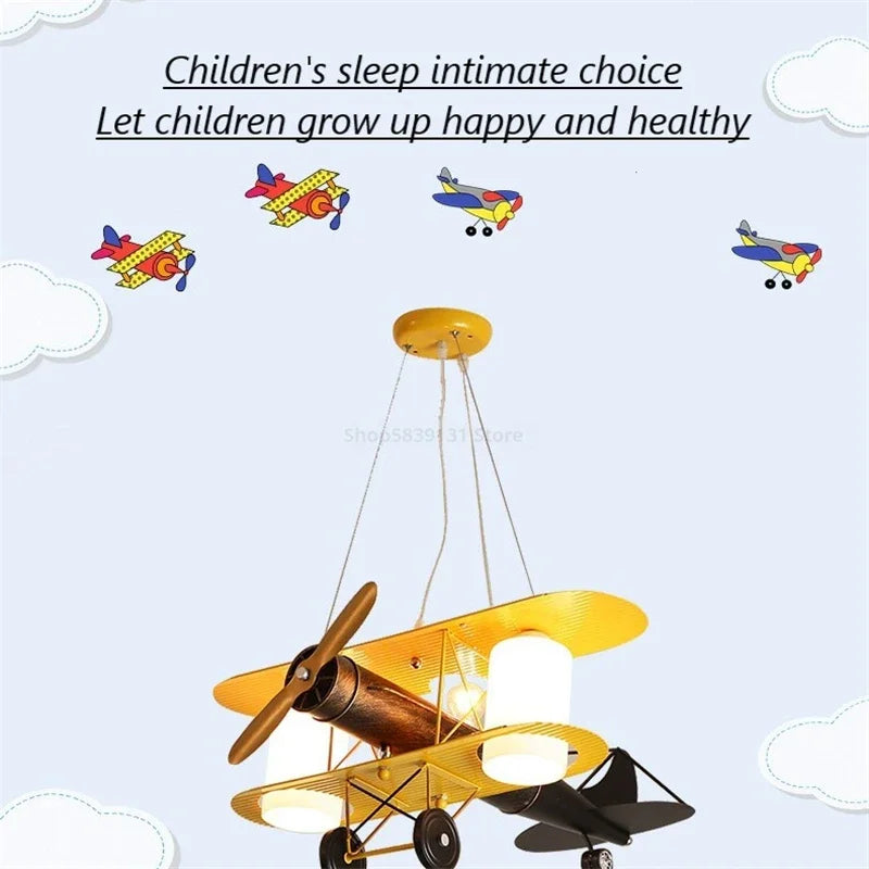suspension led pour enfants en forme d'avion nordique moderne - vue 4 sur 10