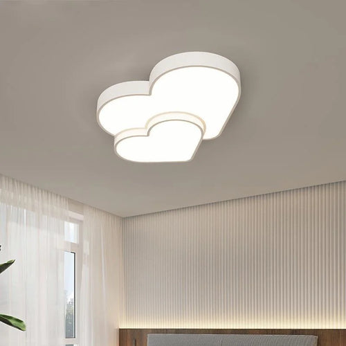 Modern minimalist LED ceiling light with star and heart decor - vue 4 sur 18