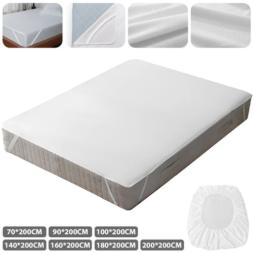 Fitted Sheet with Elastic Bands Non Slip Mattress Covers Waterproof for Single Double King Queen Bed,90/100/140/160/180/200cm - vue 2 sur 7