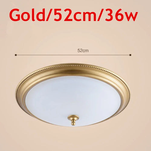 Plafonnier rond or/noir/Bronze plafonnier verre dépoli pour couloir salon cuisine LED lumineuse éclairage 110/220V - vue 14 sur 18