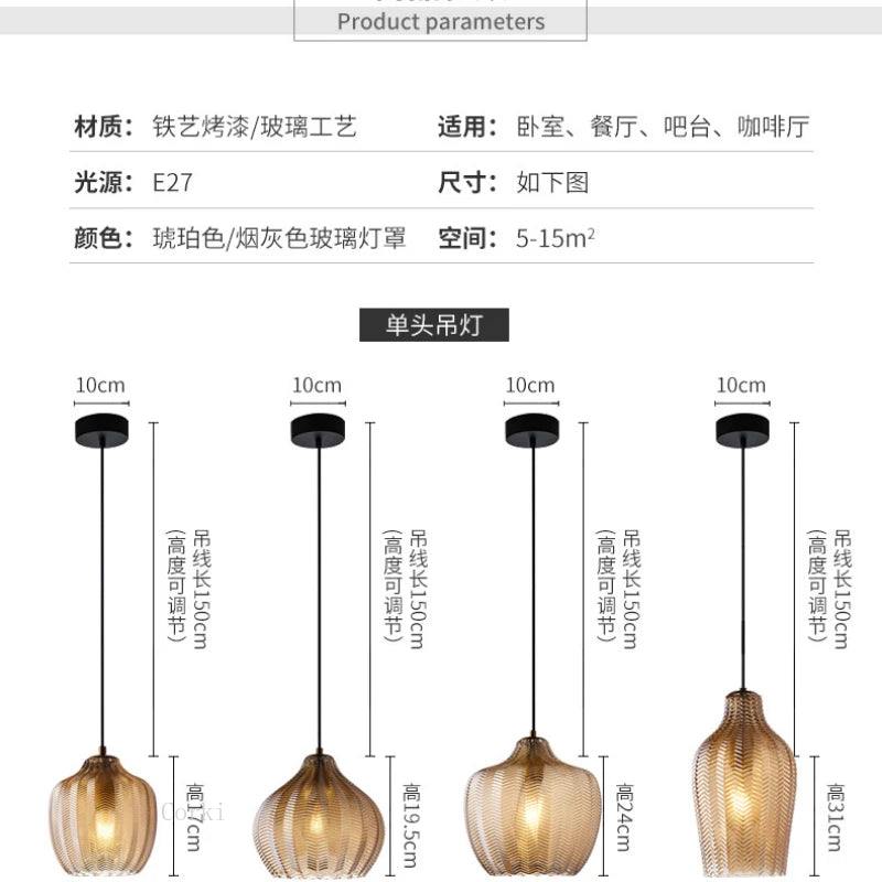 lampe led suspendue en verre design moderne pour espaces divers - vue 7 sur 14