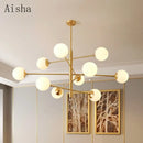 lustre nordique en verre et cuivre design moderne