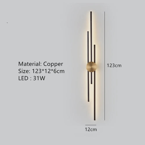 Minimalist copper LED wall light for ambient decoration - vue 10 sur 18
