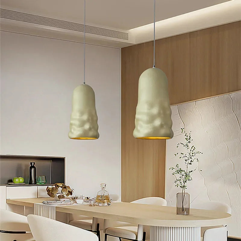 Nordic Wabi Sabi Dining Room Pendant Lights French Creamy Wind Loft Bedroom Cafe Chandelier Lamp Bar Table LED Home Decor Lamps - vue 2 sur 10