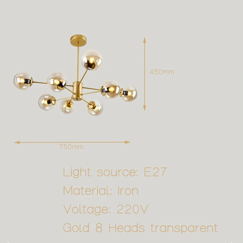 Moderne Simple suspension LED lumière fer lustre chambre salon salle à manger éclairage à la maison noir/or E27 220V plafonnier - vue 20 sur 20
