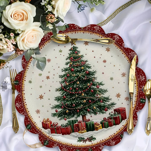 set de table sapin noel lot 4 polyester