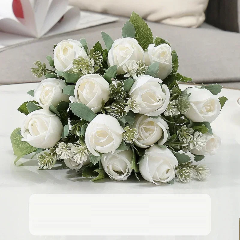 décoration florale en soie roses artificielles pour intérieur et extérieur - vue 7 sur 14