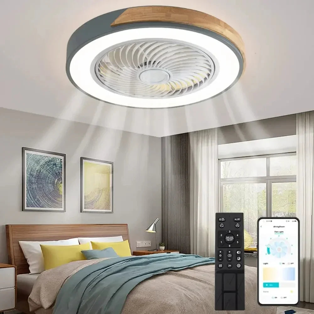 ventilateur plafond moderne pour enfants avec lumière led et télécommande - vue 2 sur 8
