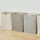 56*40*27CM Japanese Cotton Linen Dirty Clothes Basket, Folding Portable Fabric Laundry Basket，Bathroom Waterproof Storage Basket