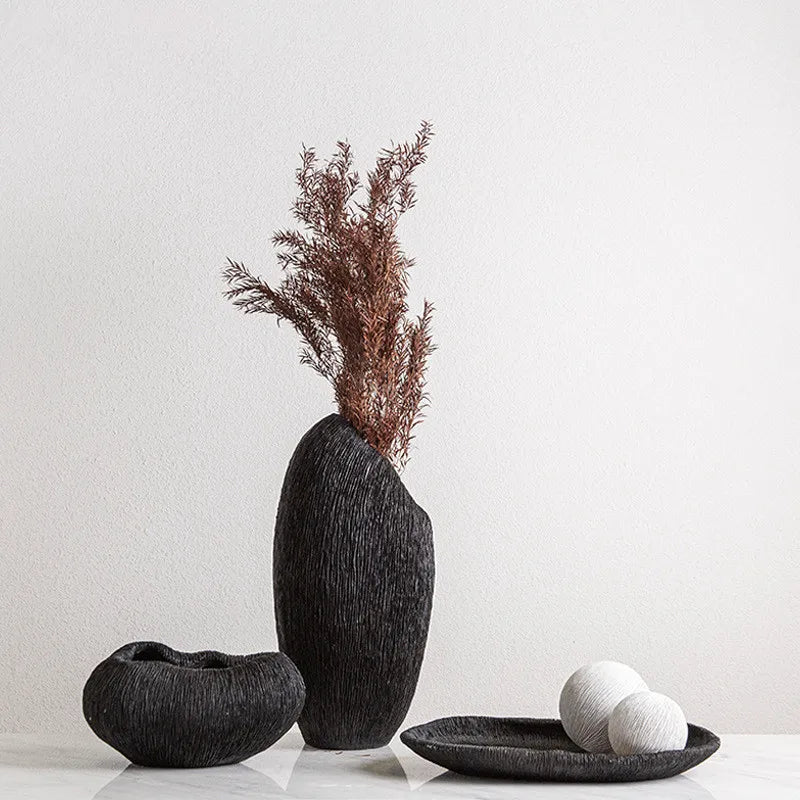 vase en résine avec texture corail pour décoration moderne - vue 4 sur 12