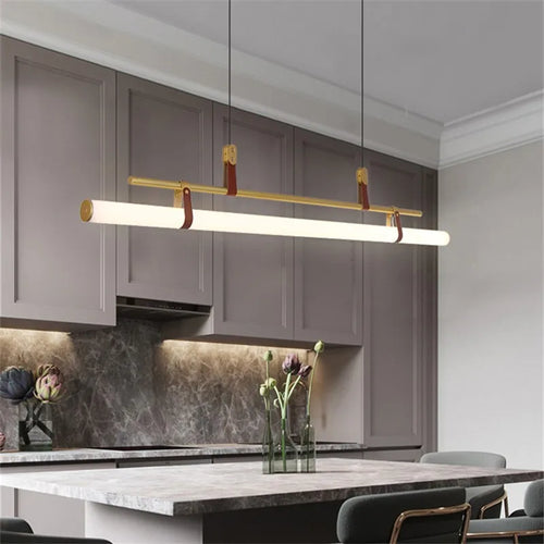 Vintage LED chandelier long lamp for dining room, office or kitchen island - vue 5 sur 11