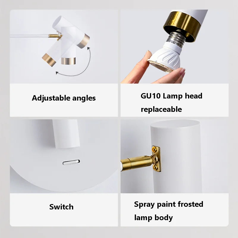 applique murale pliante led avec interrupteur bras long - vue 7 sur 7