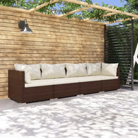 salon de jardin 4 pièces avec coussins en résine tressée