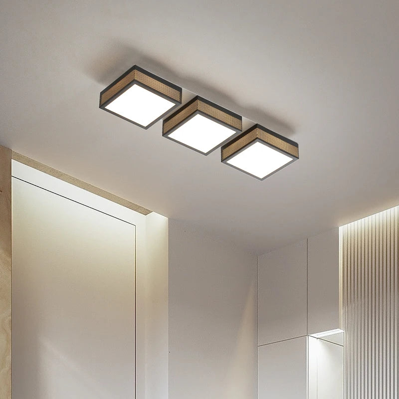 Minimalist nordic square LED ceiling light decorative indoor fixture - vue 4 sur 18
