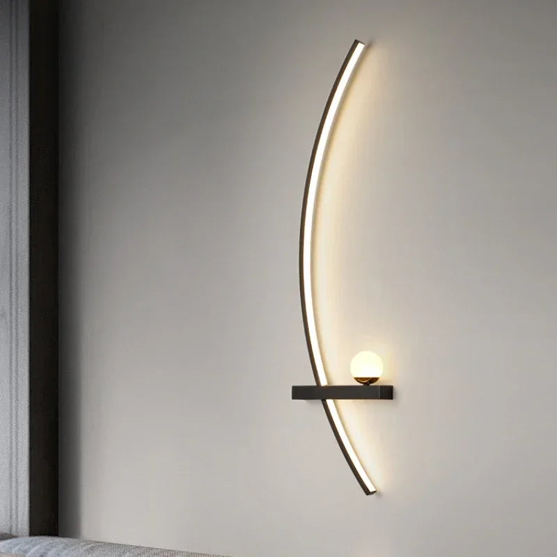 applique murale led nordique rayée pour décoration intérieure - vue 5 sur 17