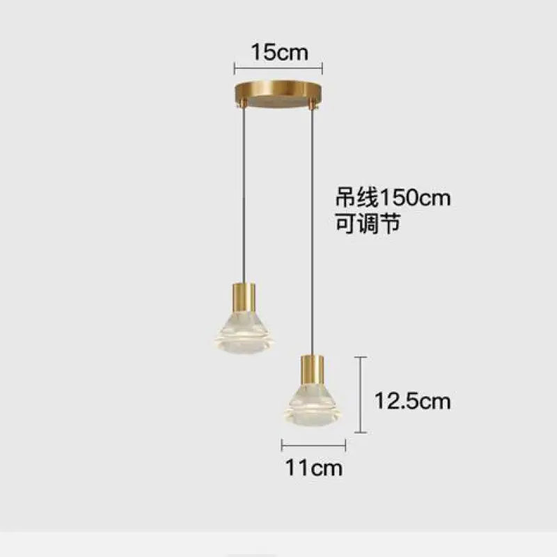 lustre en cuivre avec éclairage led moderne pour décoration intérieure - vue 11 sur 10