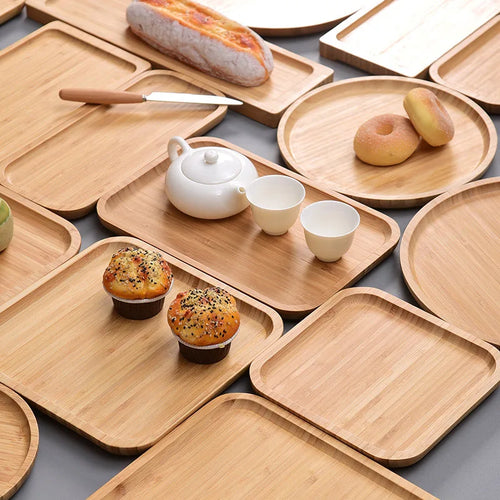 Wood Beech Plate Fruit Plate Oval Pallet trays decorative Candy Rectangular Dessert Dinner Tableware Tray, Kitchen Accessories - vue 2 sur 16