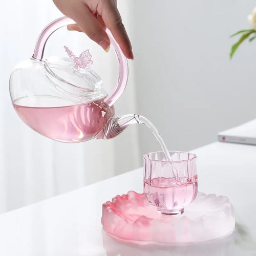 Theiere papillon verre borosilicate resistant chaleur 500ml