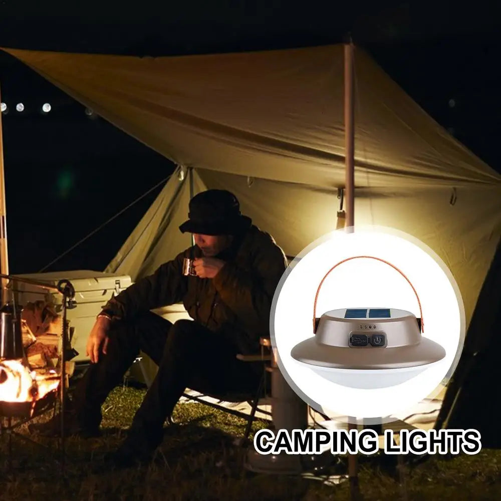 lampe de camping solaire led rechargeable 3 modes étanche portable - vue 6 sur 8