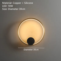 Minimalist copper LED wall light for decorative ambience