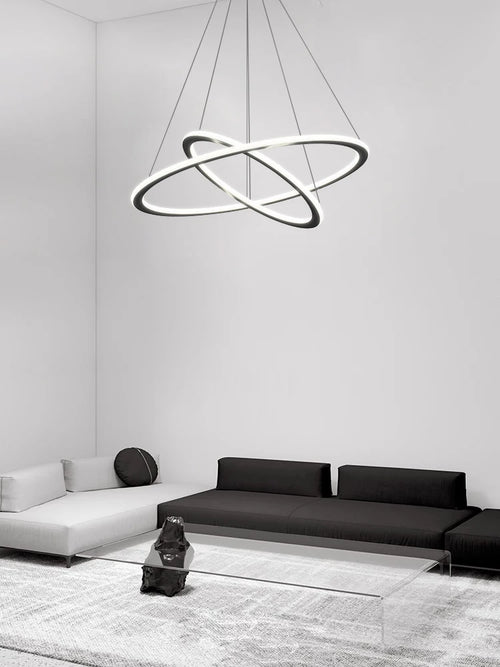 minimalist circular ring chandelier with dimmable light