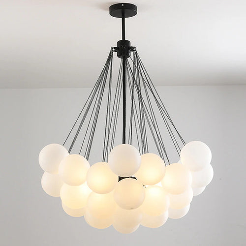 lustre moderne en verre avec boules led pour décoration