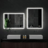 miroir rétroéclairé à led intensité variable antibuée sans cadre